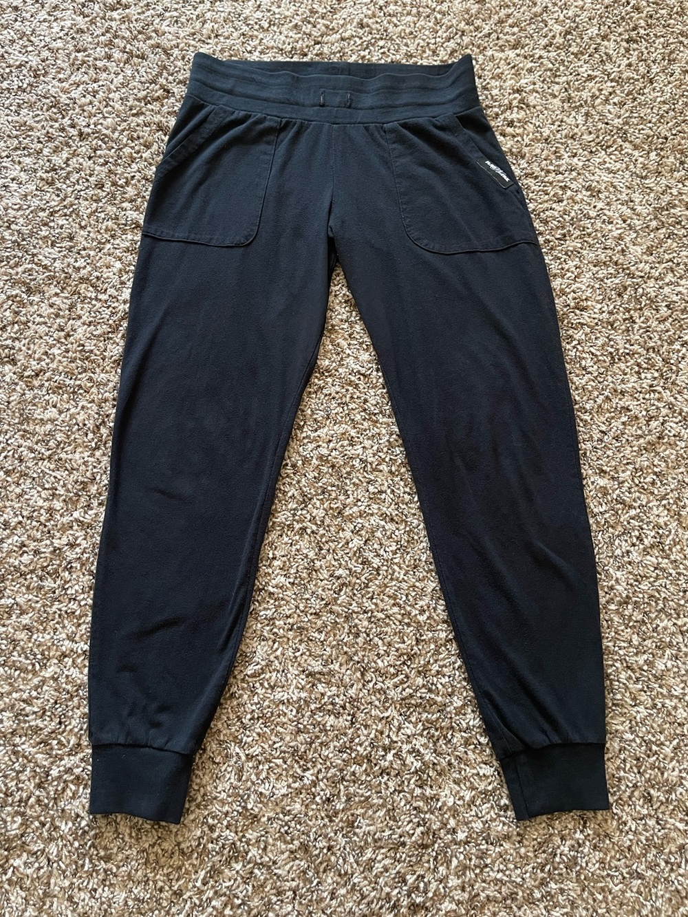 Flag Nor Fail Black Athletic Mid Rise CroppedJogger Women's Size S Weightlifting